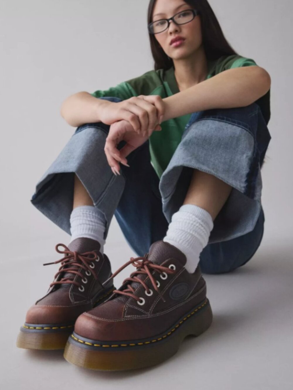 Grizzly Dark Brown~ Dr. Martens BUZZ 5-Eye Leather Shoes MSRP$210 CUTE &CHIC - Picture 1 of 16